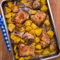 Greek roasted chicken with potatoes